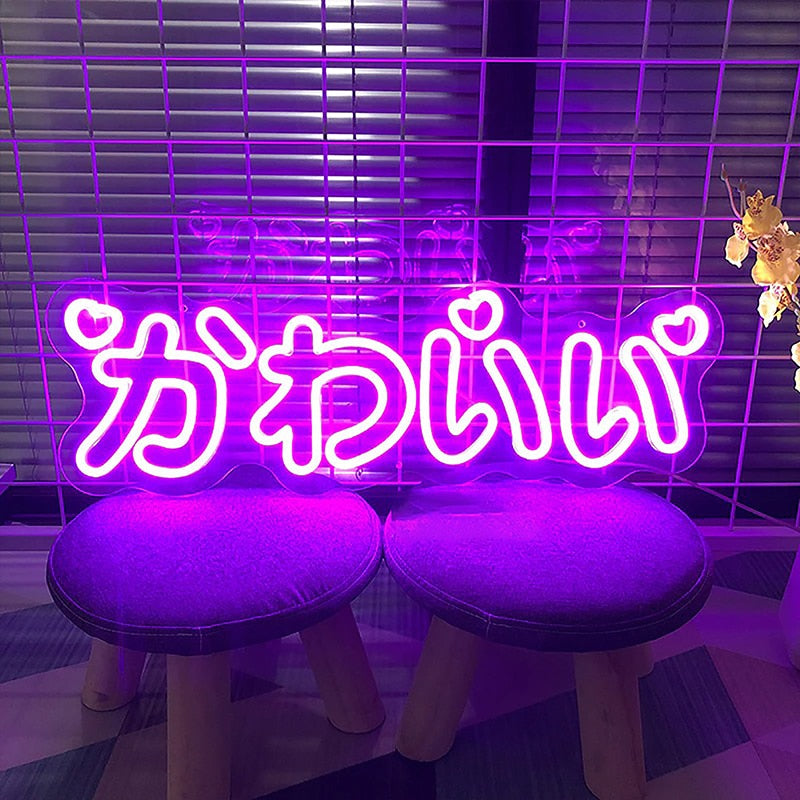 Luces de Neon Japonesas "KAWAII" (48x15cm) - nihonski